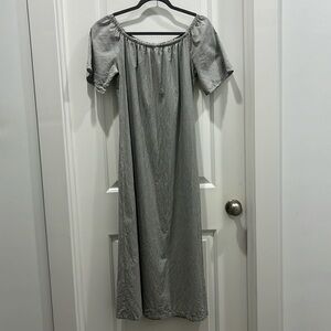 The Lady & The Sailor Cotton Pinstriped Maxi Dress Sz 2